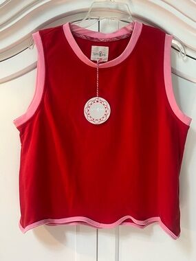Umgee Red Tank with Pink Trim NWT Large